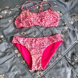 Cupshe Pink Reversible Leopard Bikini Set